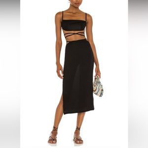 WeWoreWhat black cut out midi skirt new with tags